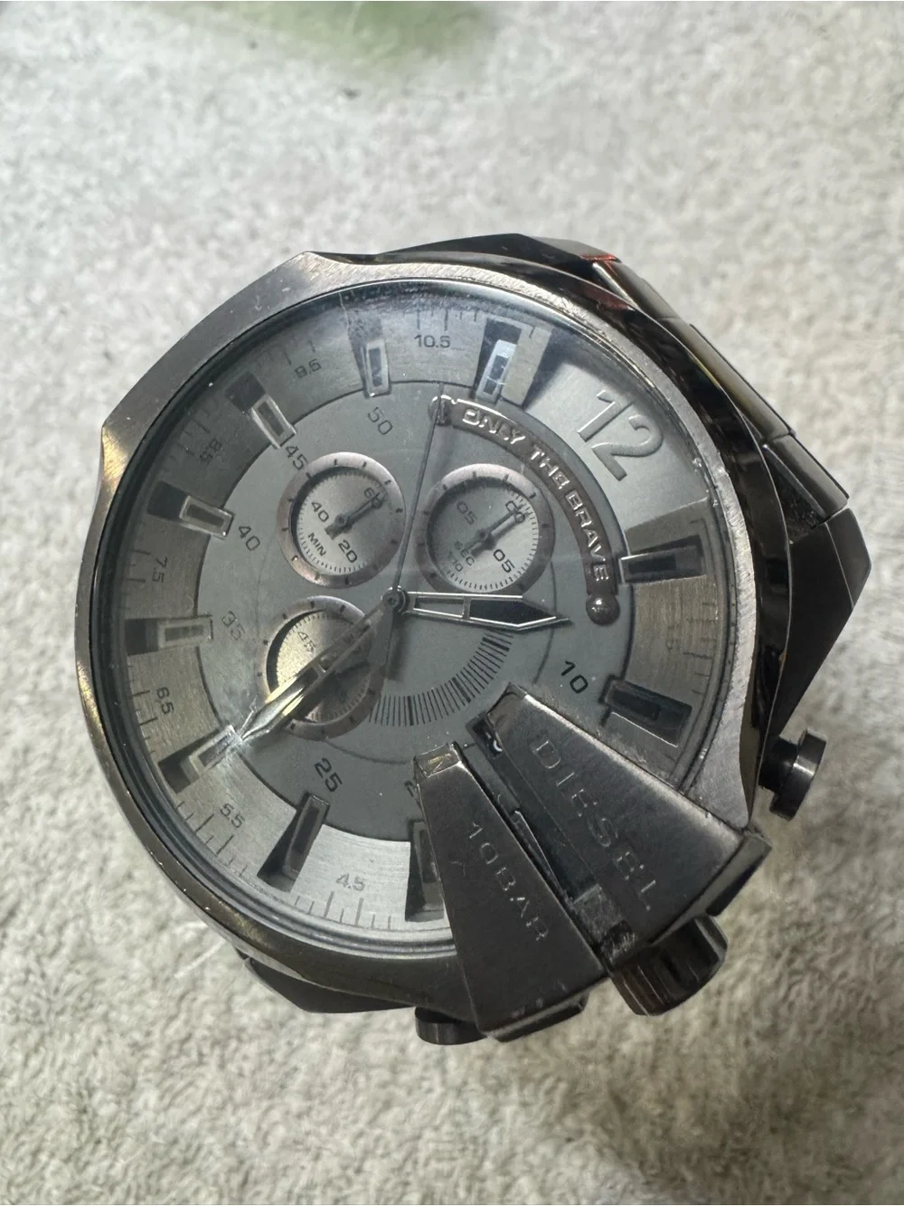#140 Diesel Silver Gray Multi-Dial Chronograph Watch